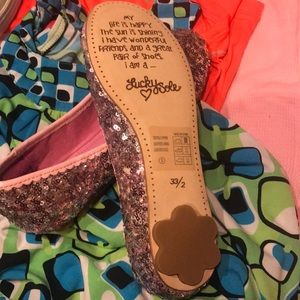 Lucky Sole shoes size 2 princess pink sparkles
